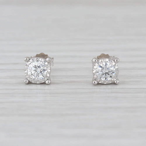 0.50ctw Lab Grown Diamond Solitaire Stud Earrings 14k White Gold Studs VS1-VS2