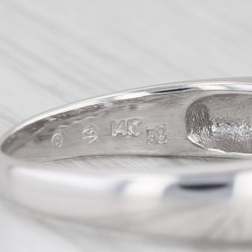 Light Gray 0.70ctw Diamond Wedding Anniversary Band 14k White Gold Size 6 Ring