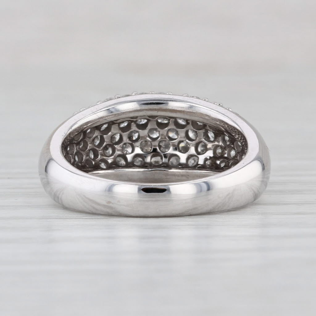 1ctw Pave Diamond Domed Ring 14k White Gold Size 7