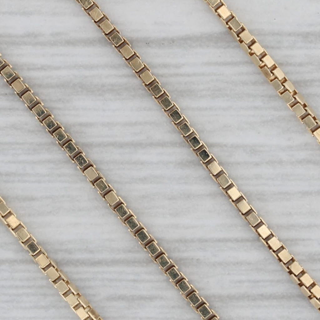 Gray Box Chain Necklace 14k Yellow Gold 20.5" 1mm Lobster Clasp