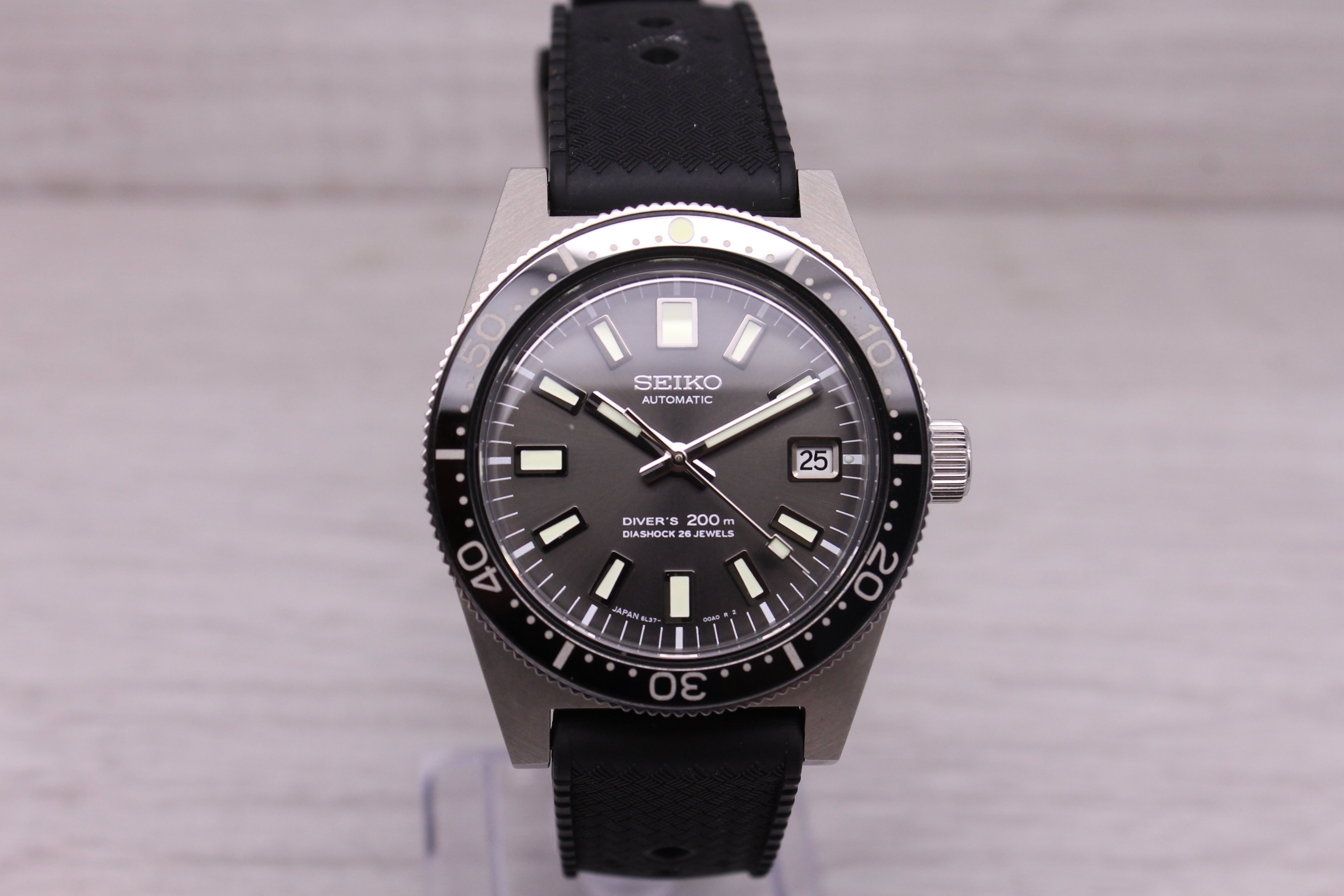 Dark Gray Seiko SJE093 62MAS Limited Edition 1965 38mm Steel Divers Watch Boxes - MINT -