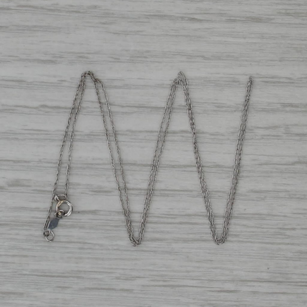 16.75" 0.7mm Fine Rope Chain Necklace 14k White Gold