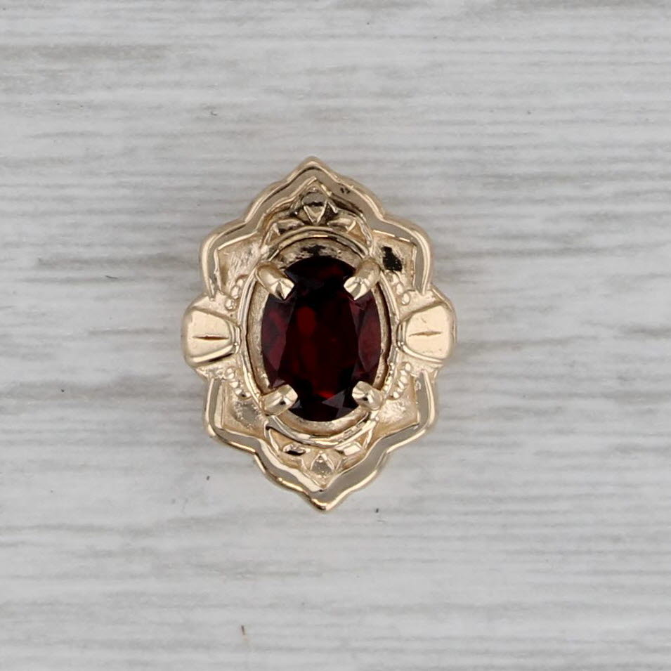 Gray 1ct Garnet Solitaire Slide Bracelet Charm 14k Gold Vintage Richard Glatter