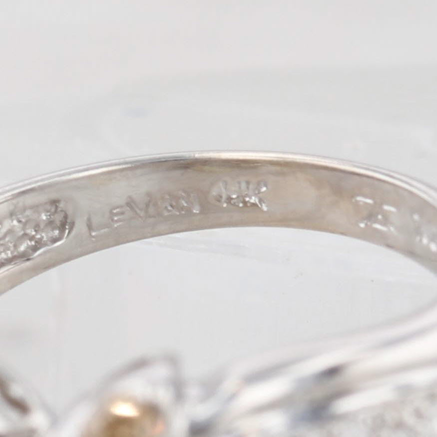 Light Gray Le Vian 0.39ctw Champagne Diamond Flower Ring 18k White Gold Size 5.25