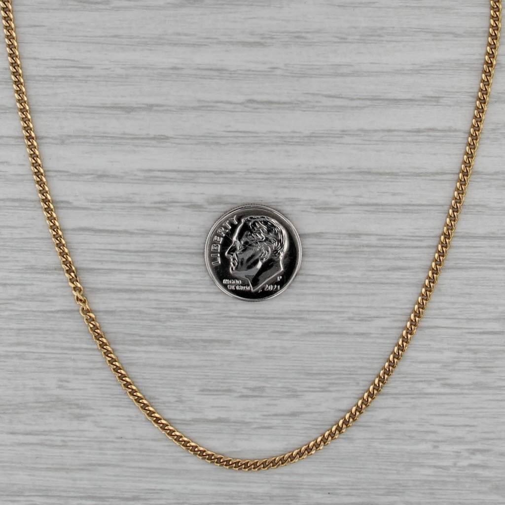 20.25" 2.2mm Curb Chain Necklace 14k Yellow Gold