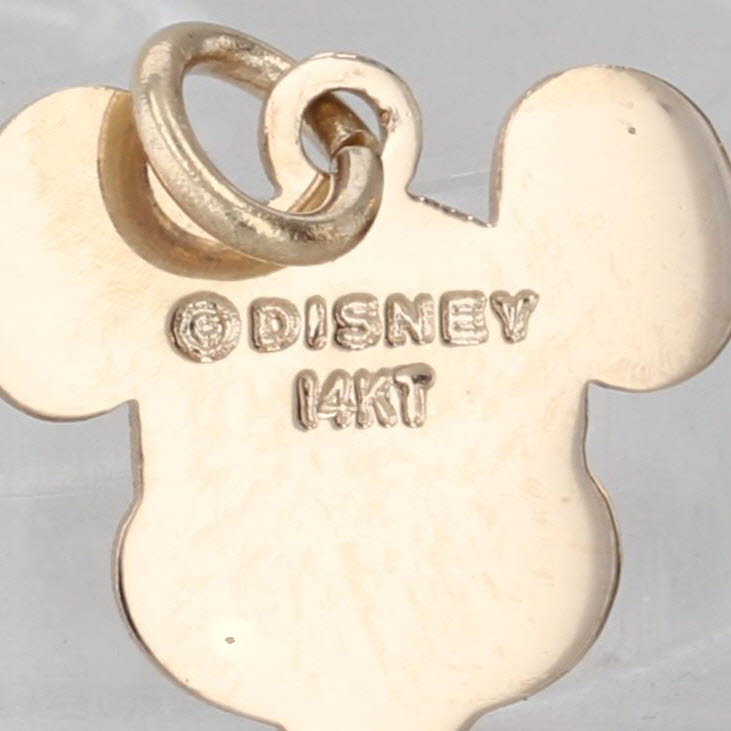 Smiley Mickey Mouse Face Charm 14k Gold Disney Cartoon Collectible Pendant