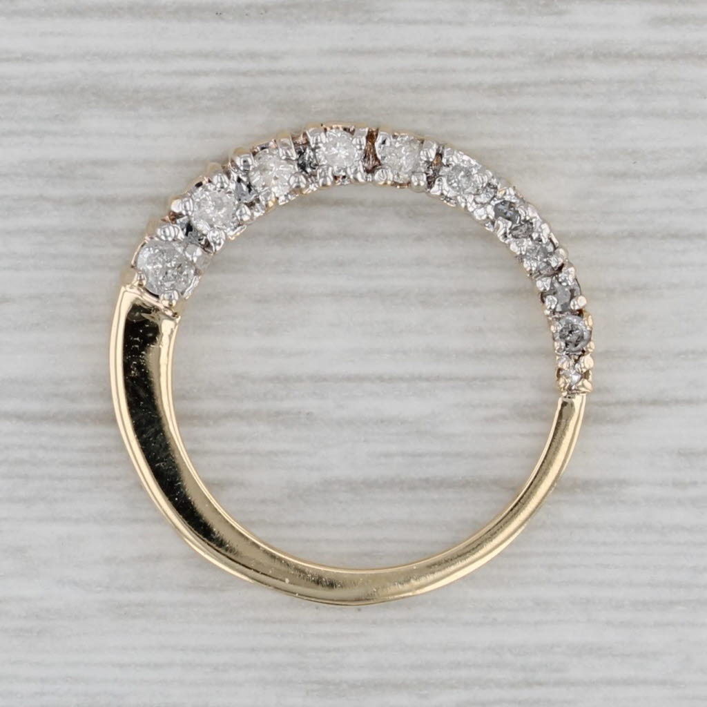Gray 0.19ctw Diamond Circle Pendant 14k Yellow Gold Floating Drop
