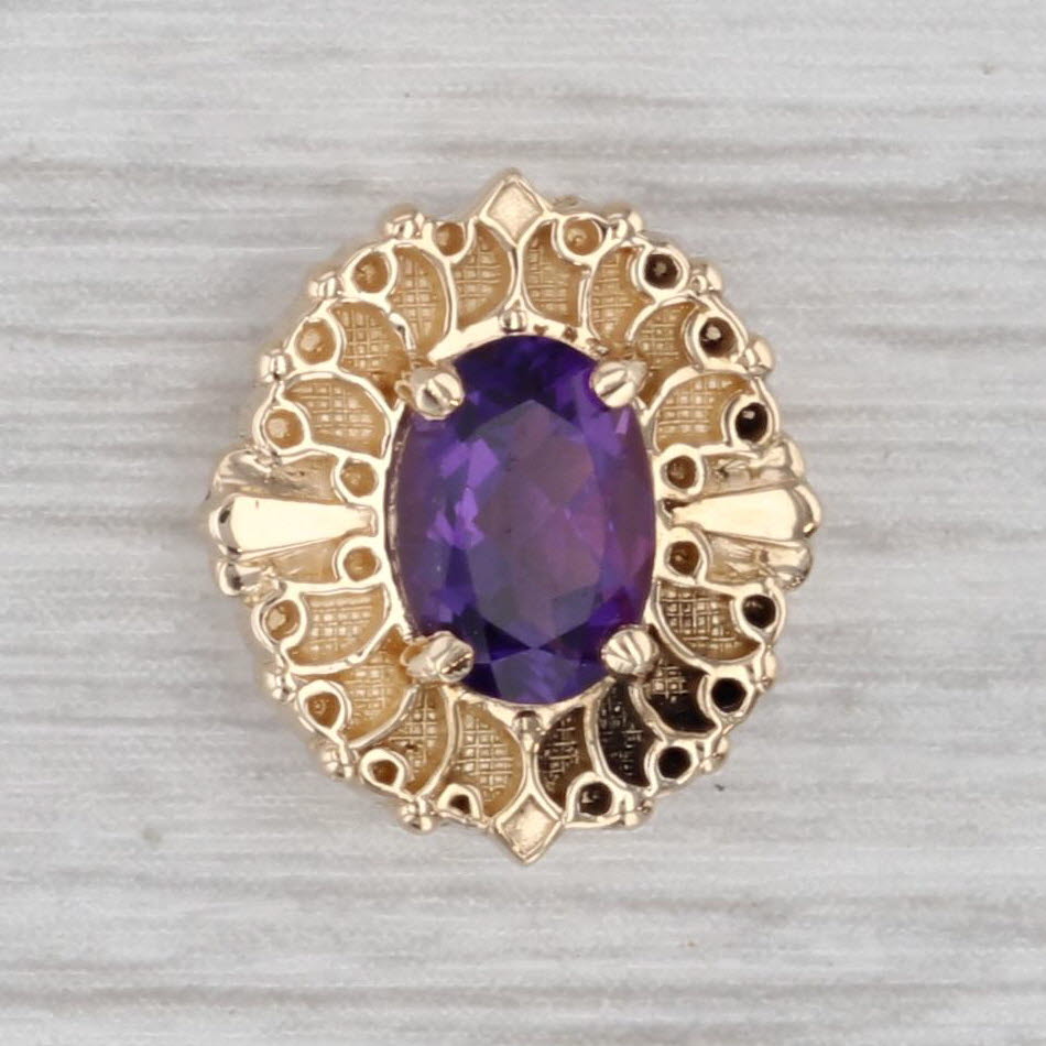 Gray 0.67ct Amethyst Solitaire Slide Bracelet Charm 14k Yellow Gold Richard Glatter