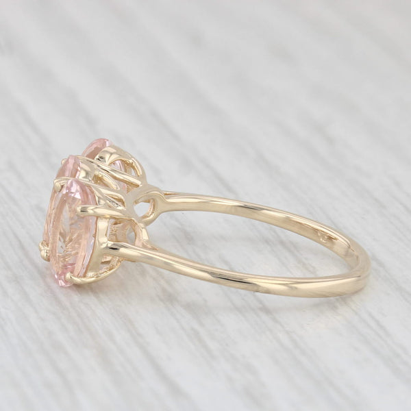 3.40ctw Pink Morganite 3-Stone Ring 14k Yellow Gold Size 7.25 Cocktail