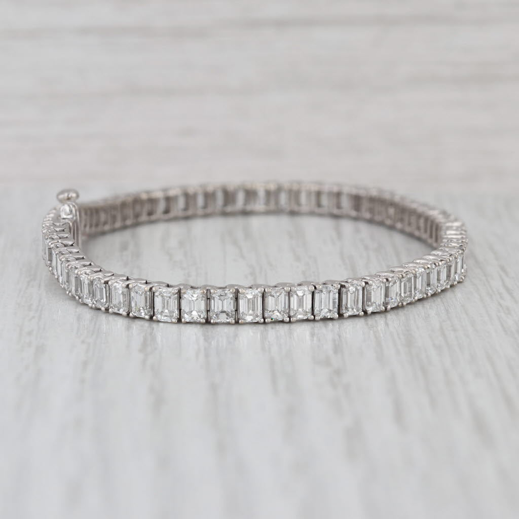 12.40ctw Diamond Tennis Bracelet 14k White Gold 7" 4mm