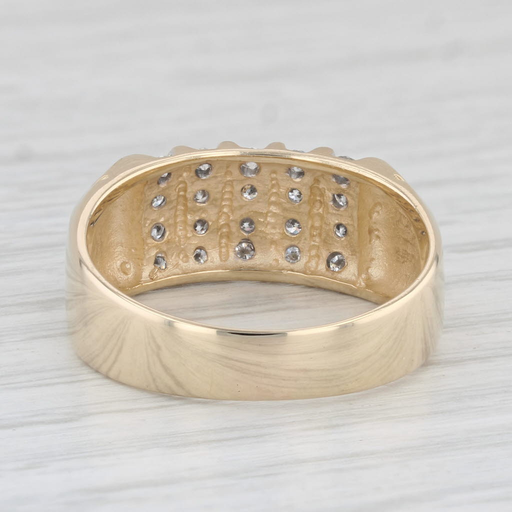 Light Gray 0.50ctw Diamond Ring 14k Yellow Gold Size 10 Men's