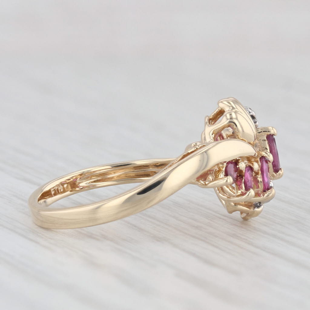 Light Gray 0.70ctw Ruby Diamond Ring 14k Yellow Gold Size 6.75