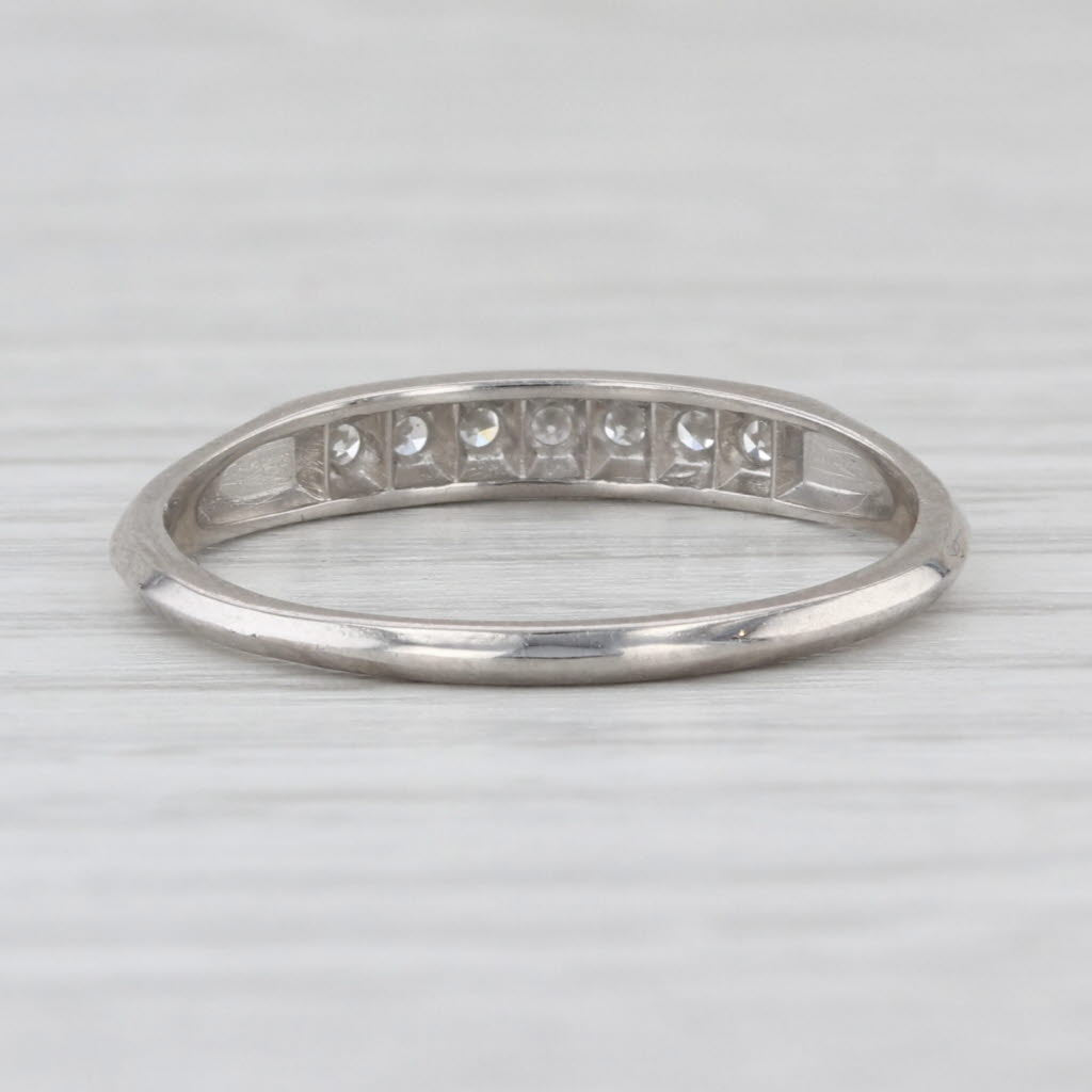 Vintage 0.18ctw Diamond Wedding Band 950 Palladium Size 8.25 Stackable