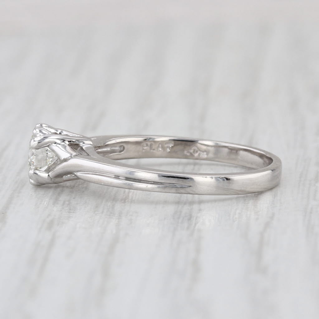 0.48ct Round Diamond Solitaire Engagement Ring Platinum Size 7.5
