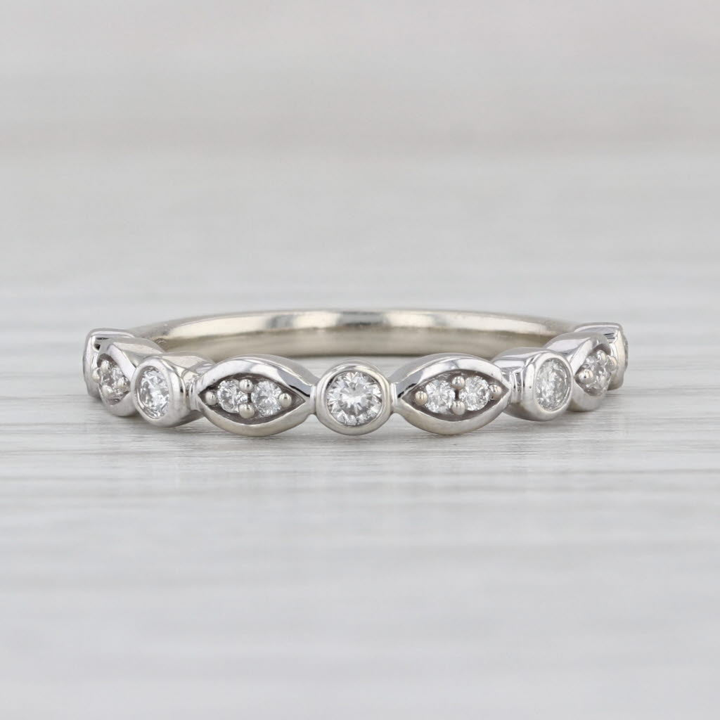 0.25ctw Diamond Stackable Ring 10k White Gold Size 6.5 Wedding Band