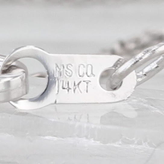 Cable Chain Necklace 14k White Gold 0.6mm 16-18.25"