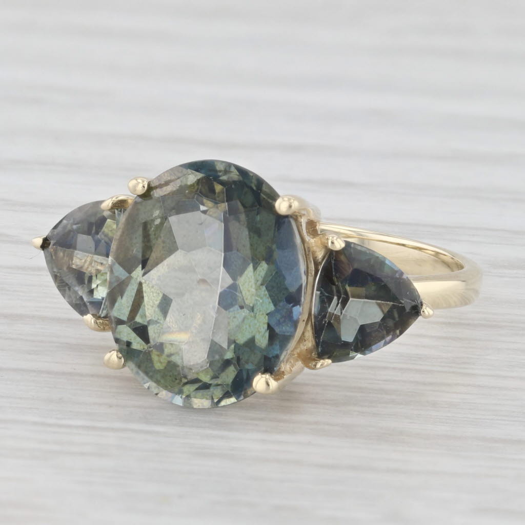 Light Gray 7.05ctw Mystic Topaz Cocktail Ring 10k Yellow Gold Size 7