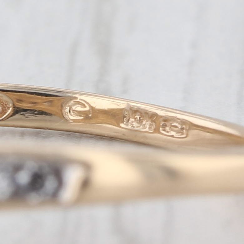 0.11ctw Diamond Contoured Wedding Band 10k Yellow Gold Size 6.75 Stackable