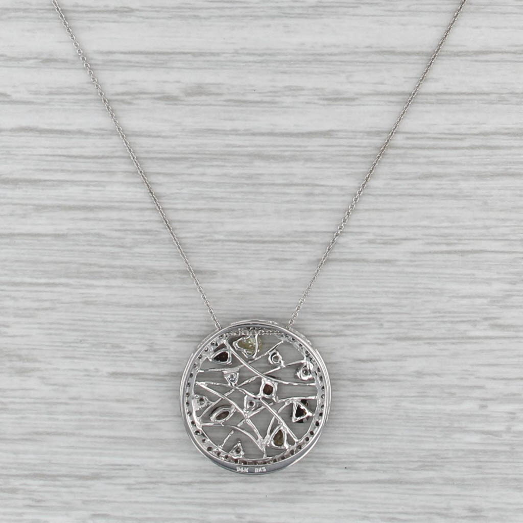 0.70ctw Diamond Openwork Pendant Necklace 14k White Gold 19.25" Cable Chain