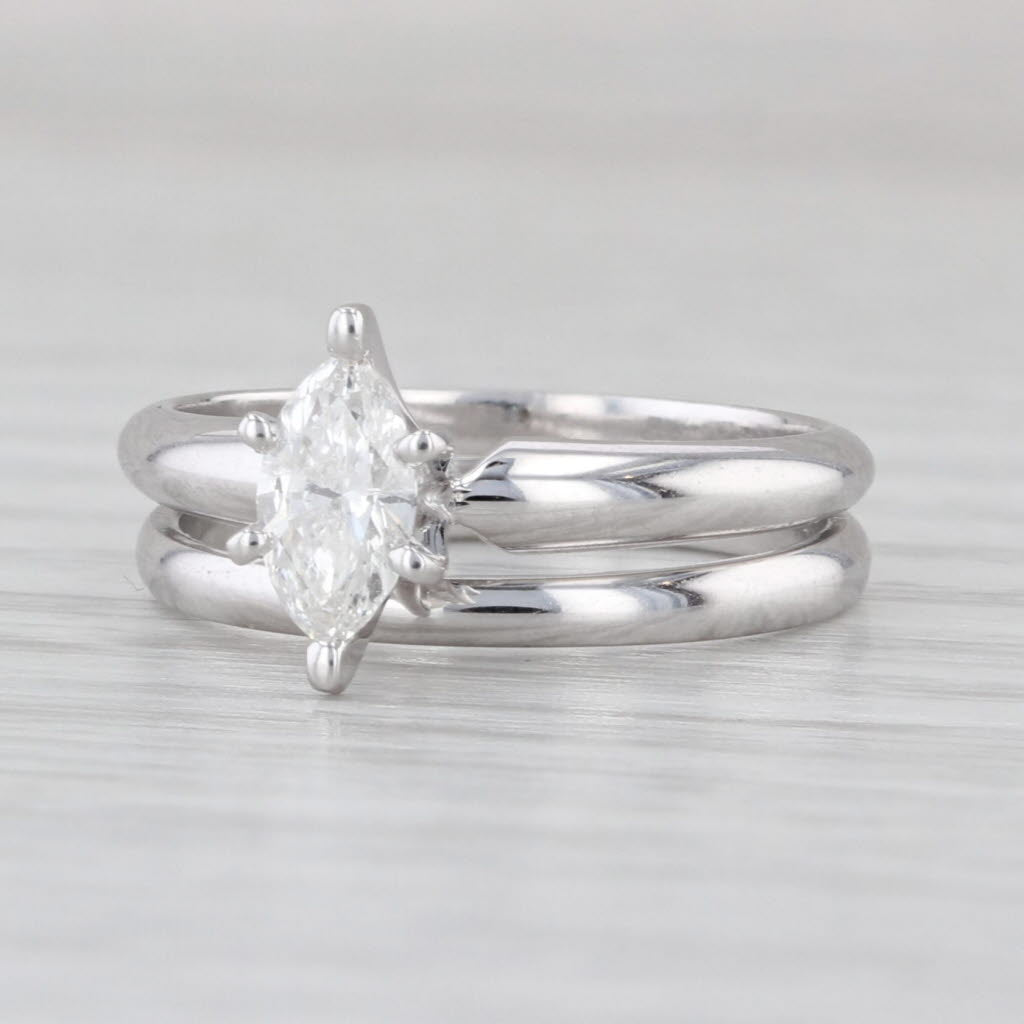 0.50ct Marquise Diamond Solitaire Engagement Ring Wedding Band Bridal 14k Gold