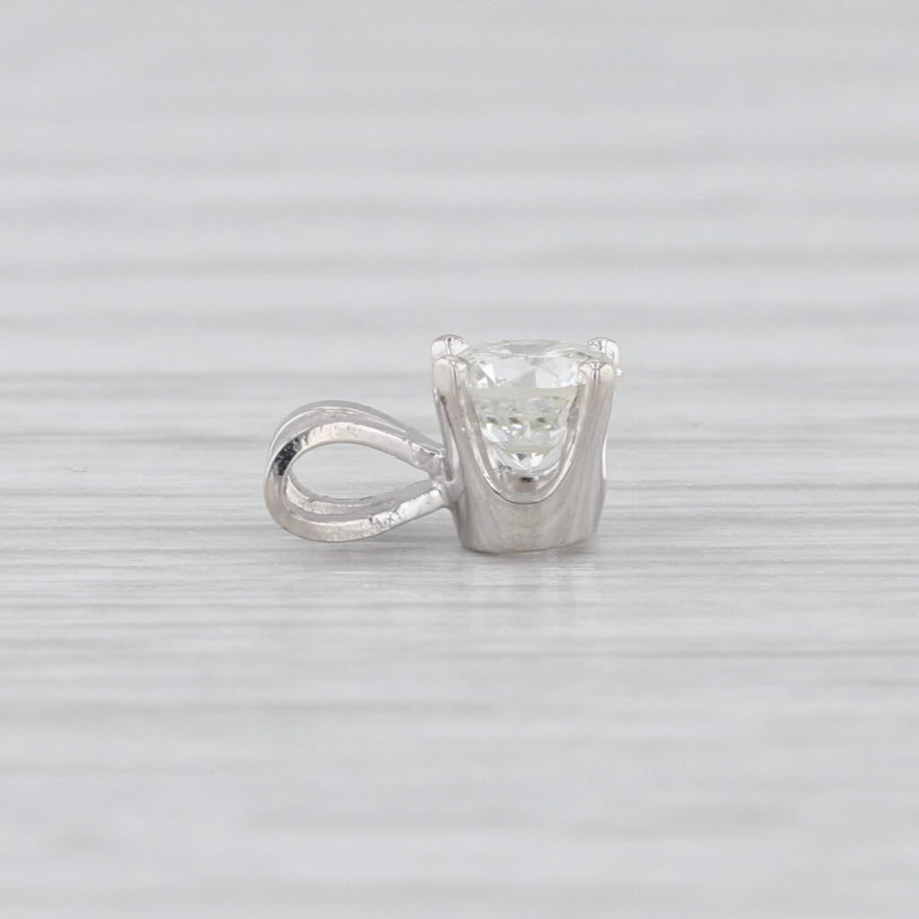 New 0.40ct Diamond Solitaire Pendant 14k White Gold 4 Prong Small Round Drop
