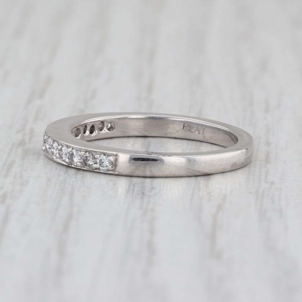 0.28ctw Diamond Wedding Anniversary Band Platinum Size 6.25 Ring Stackable