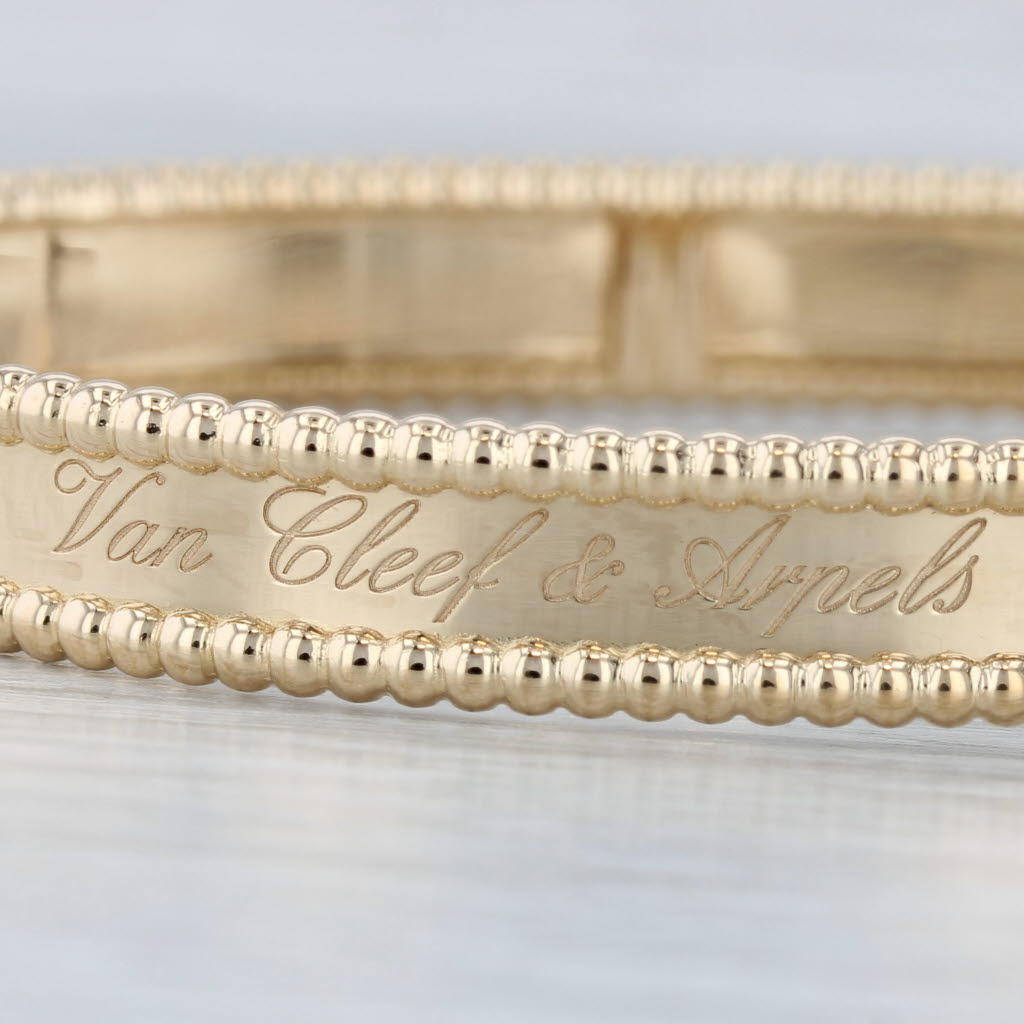Gray Van Cleef & Arpels Perlee Signature Bangle Bracelet 7" VCA Large 18 Box Papers