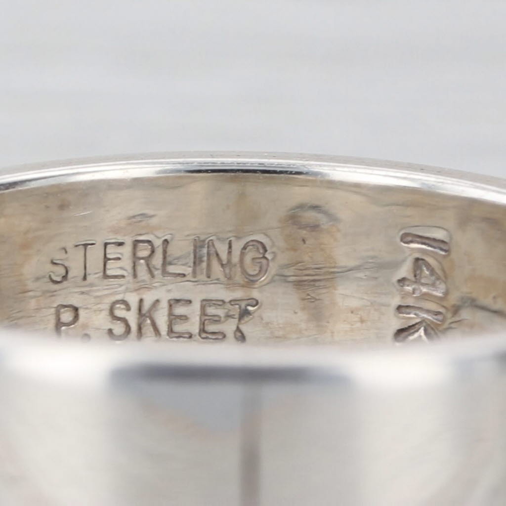 2-Toned Greek Key Ring Sterling Silver 14k Gold P. Skeet Navajo Native American