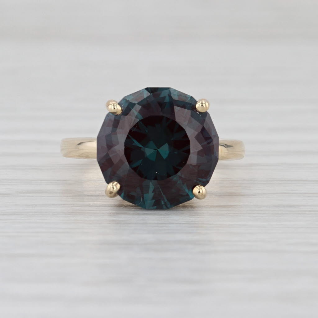 Vintage 7.45ct Lab Created Alexandrite Ring 10k Yellow Gold Size 6