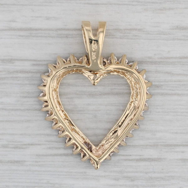 0.25ctw Diamond Halo Open Heart Pendant 10k Yellow Gold