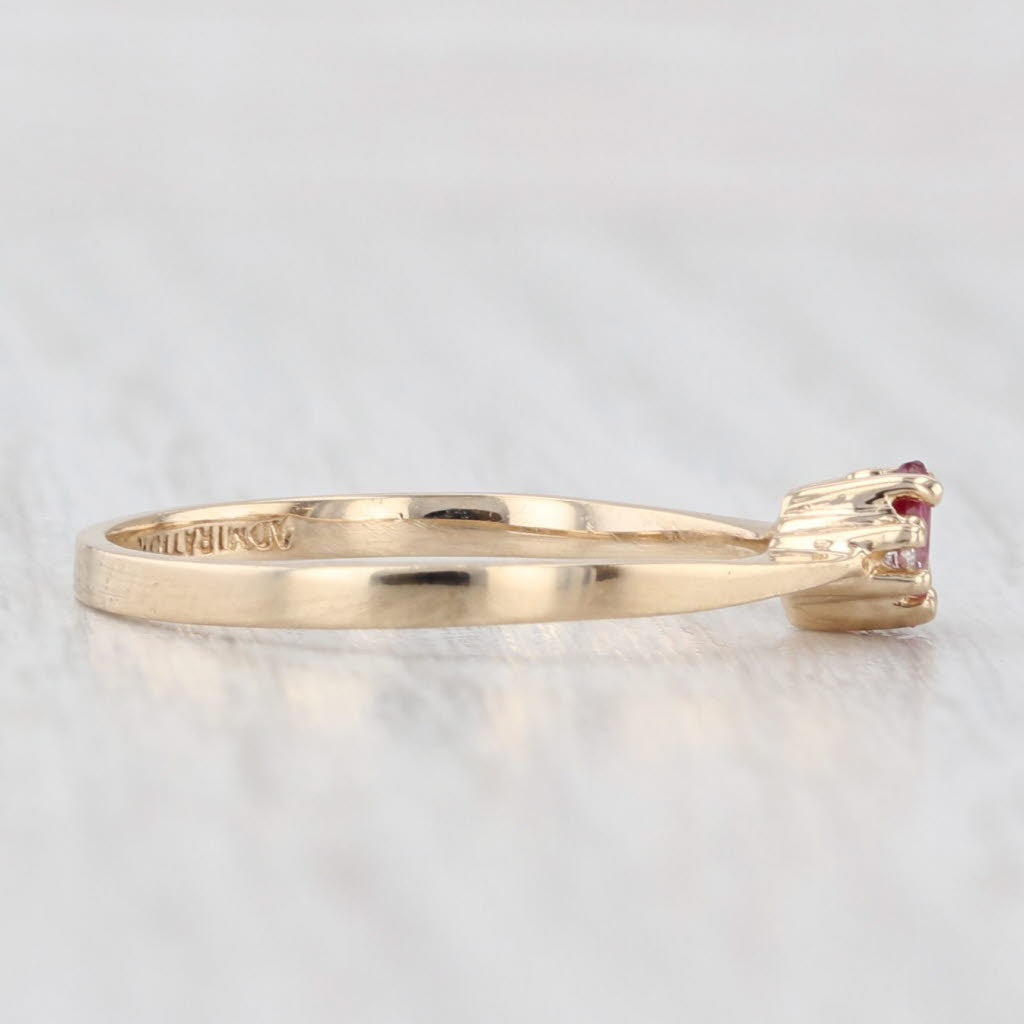 Light Gray Marquise Ruby Cubic Zirconia Ring 10k Yellow Gold Size 9.75