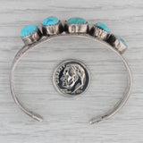 Vintage Native American Turquoise Cuff Bracelet Sterling Silver 6.5"
