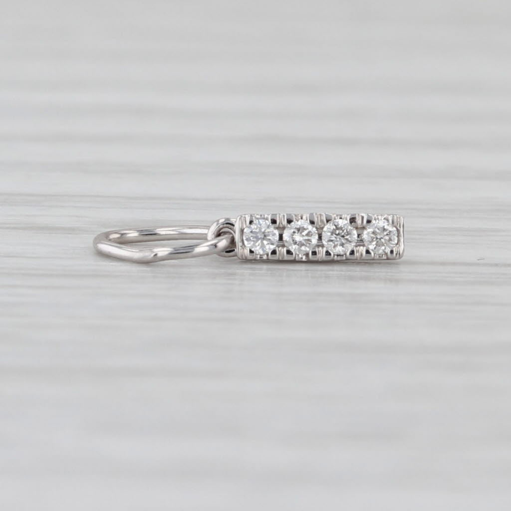 Tiny Diamond Letter "I" Charm 14k White Gold Small Drop Pendant