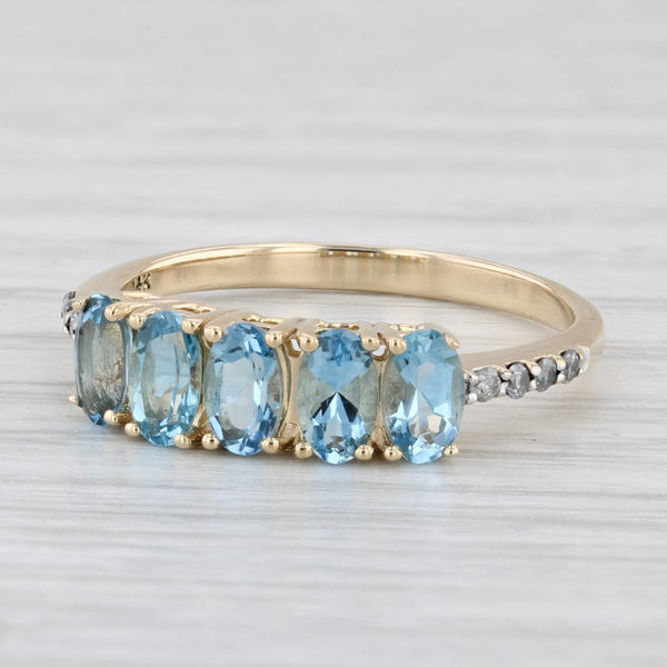 1.04ctw Aquamarine Diamond Ring 14k Yellow Gold Size 7