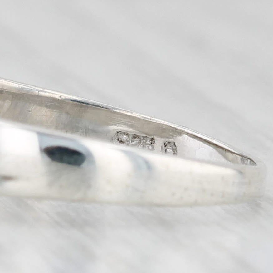 Light Gray Opal Mosaic Inlay Bypass Ring Sterling Silver Size 8 Band