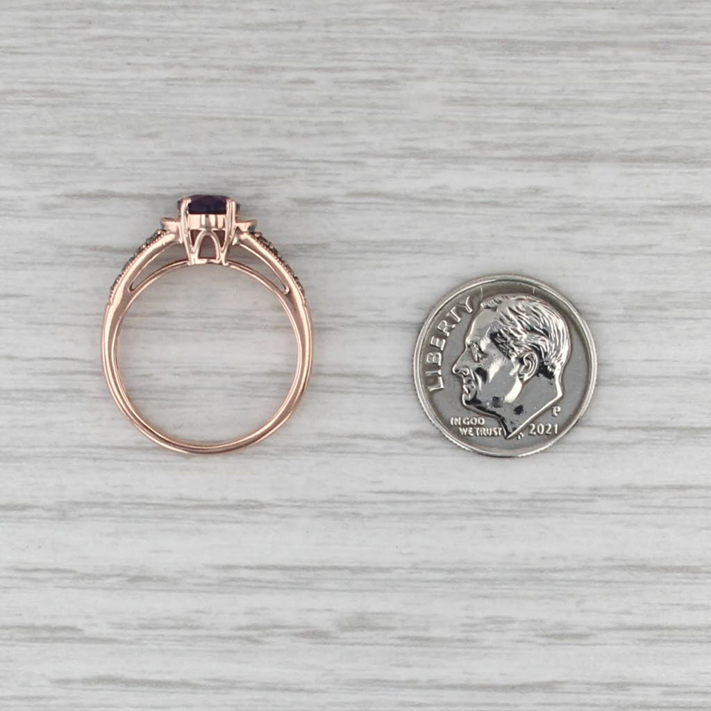 Le Vian Amethyst Diamond Ring 14k Rose Gold Size 7 Engagement