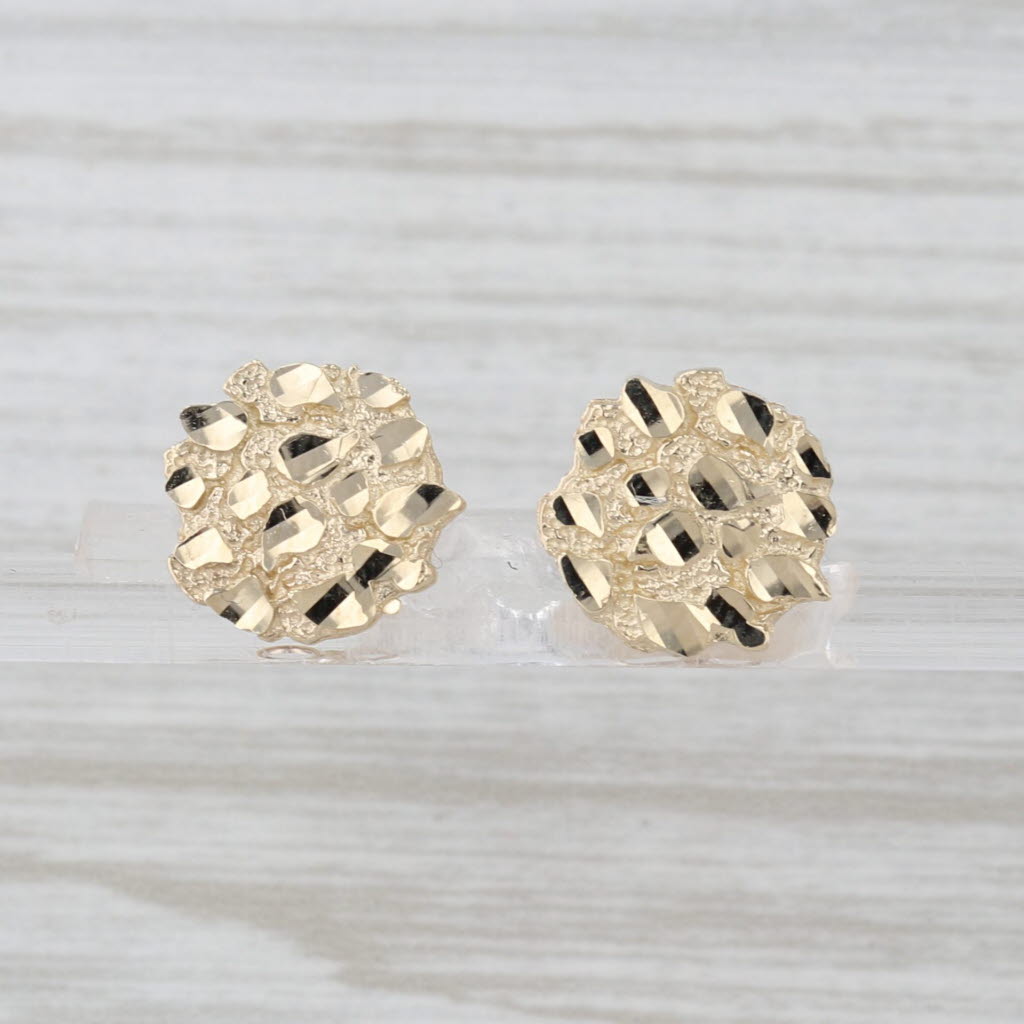 Nugget Stud Earrings 10k Yellow Gold Studs