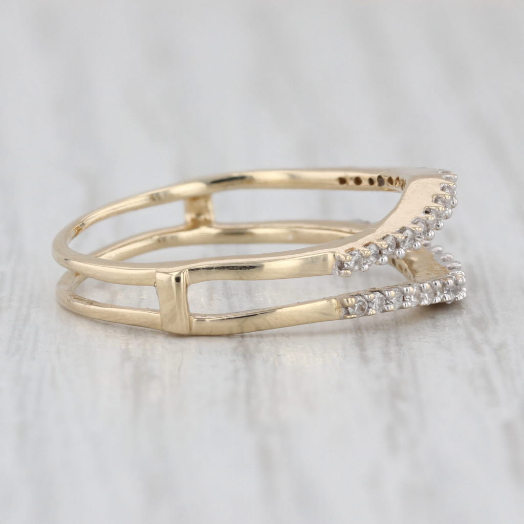 0.22ctw Diamond Ring Guard Jacket Wedding Band 14k Yellow Gold Size 7.5