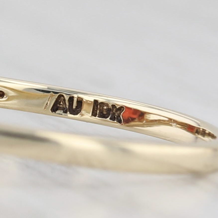 Light Gray 1ct Garnet Diamond Ring 10k Yellow Gold Size 7.25 Cushion Cut Solitaire