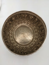 Dark Slate Gray Vintage Figural 950 Silver Large Bowl Repousse Myanmar Burma Handmade Asian