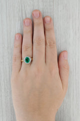 Dark Gray 2.05ctw Oval Lab Created Emerald Diamond Halo Ring 10k Yellow Gold Size 8