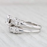 Light Gray Vintage 0.41ctw Diamond Engagement Ring Wedding Band Bridal Set 14k Gold Sz 6.25
