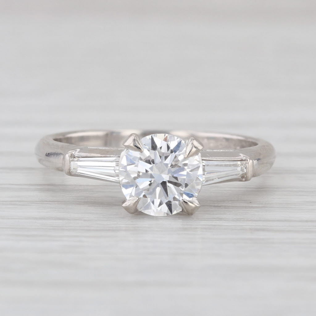 1.25ctw Lab Grown Diamond Engagement Ring Platinum Vintage Band New Diamond IGI