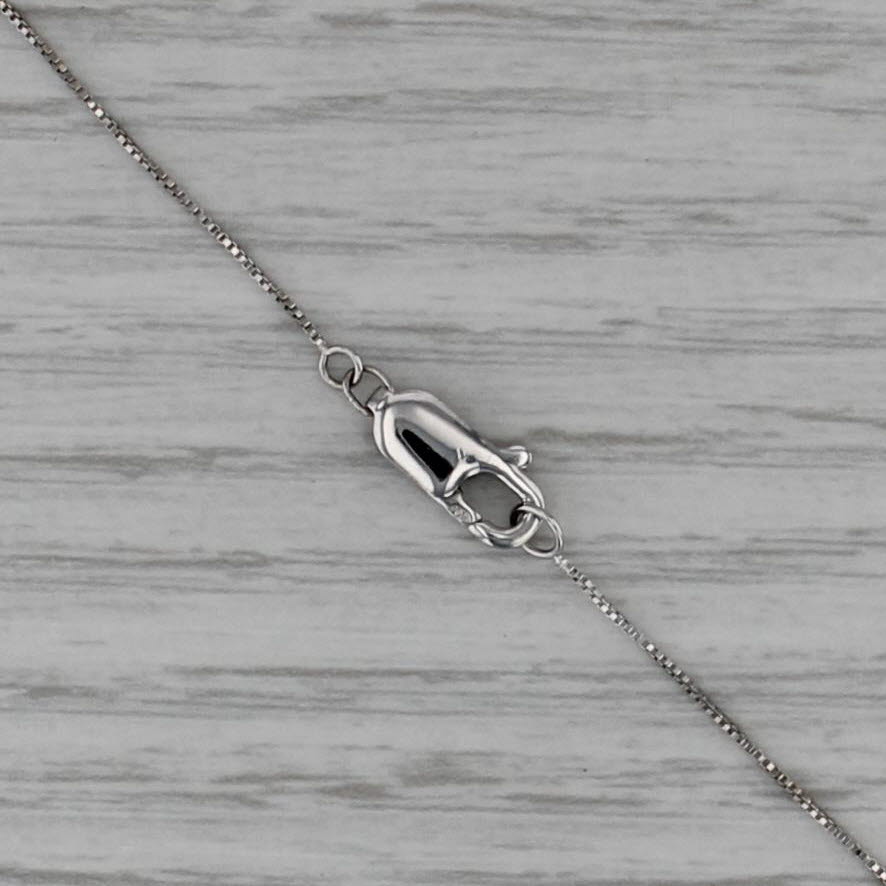 0.45ctw Diamond Eternity Oval Pendant Necklace 14k White Gold 18.75" Box Chain