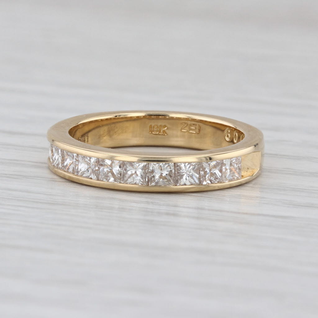 1.09ctw Diamond Channel Set Wedding Band 18k Yellow Gold Sz 6.75 Stackable Ring