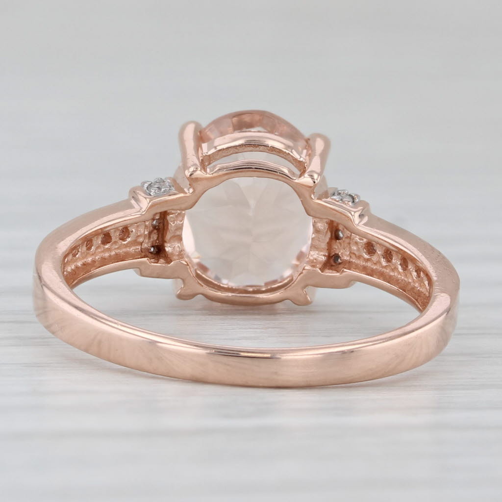 Gray 2.31ctw Oval Morganite Diamond Ring 10k Rose Gold Size 8