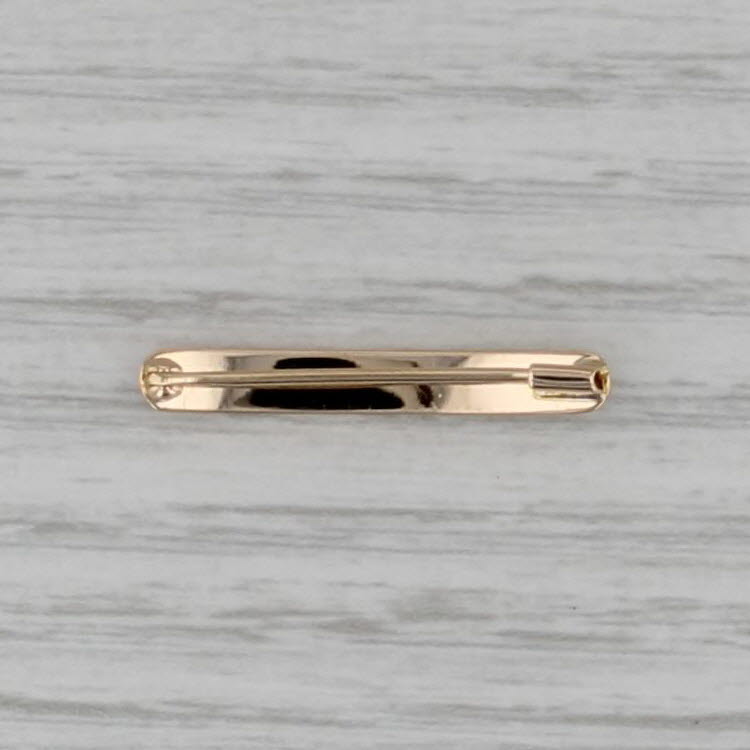 Vintage Ornate Floral Bar Pin 14k Yellow Gold