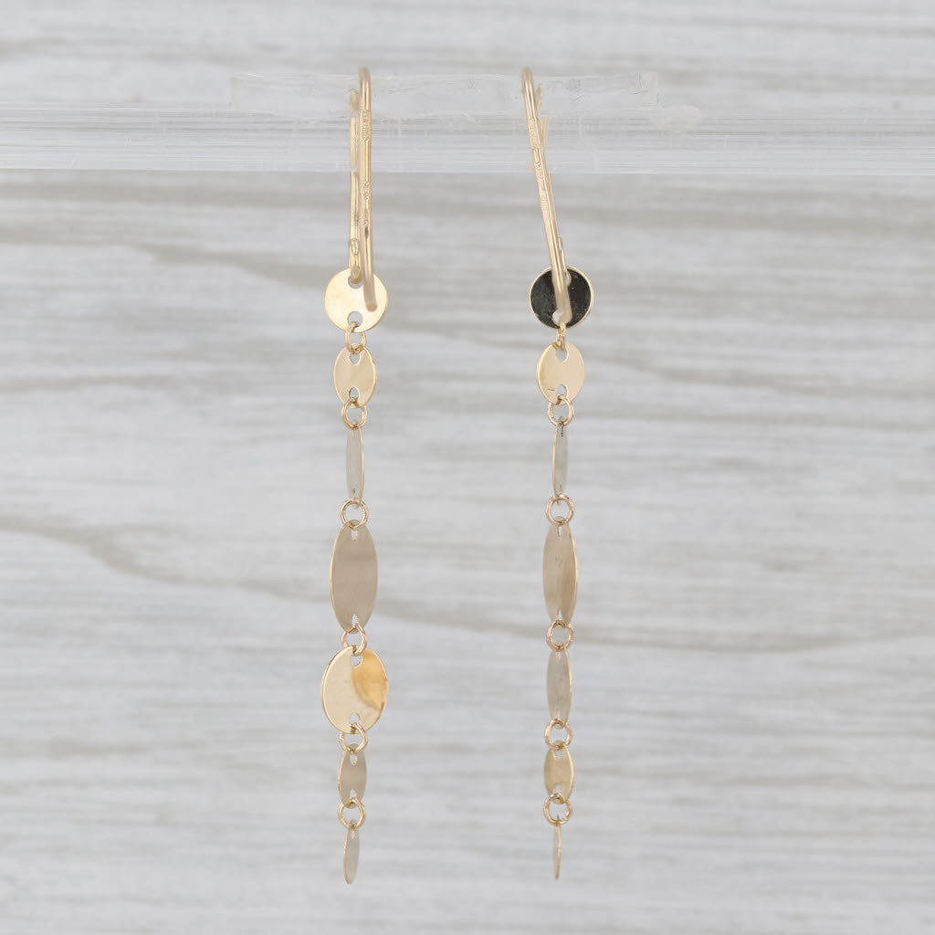 Dangling Discs Earrings 14k Yellow Gold Hook Posts