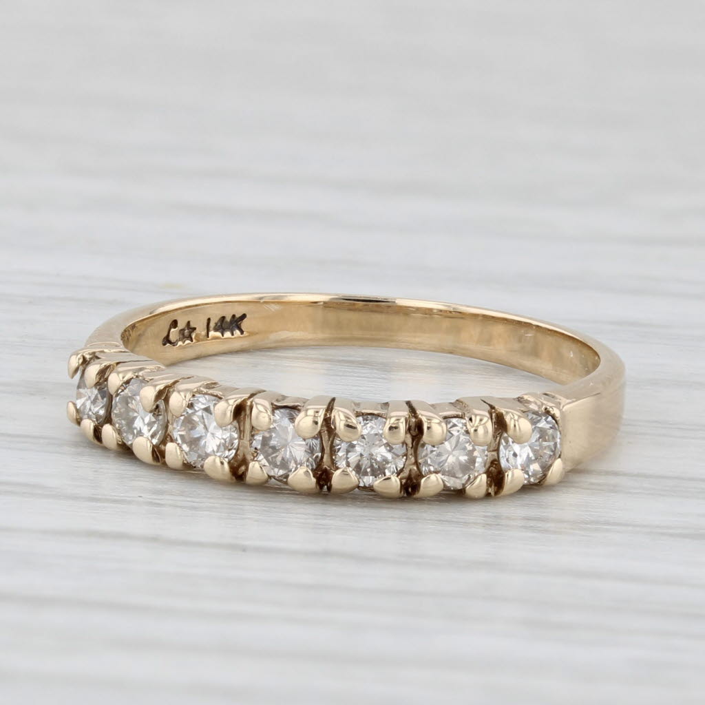 Light Gray 0.35ctw Diamond Stackable Wedding Anniversary Ring 14k Yellow Gold Size 6 Band