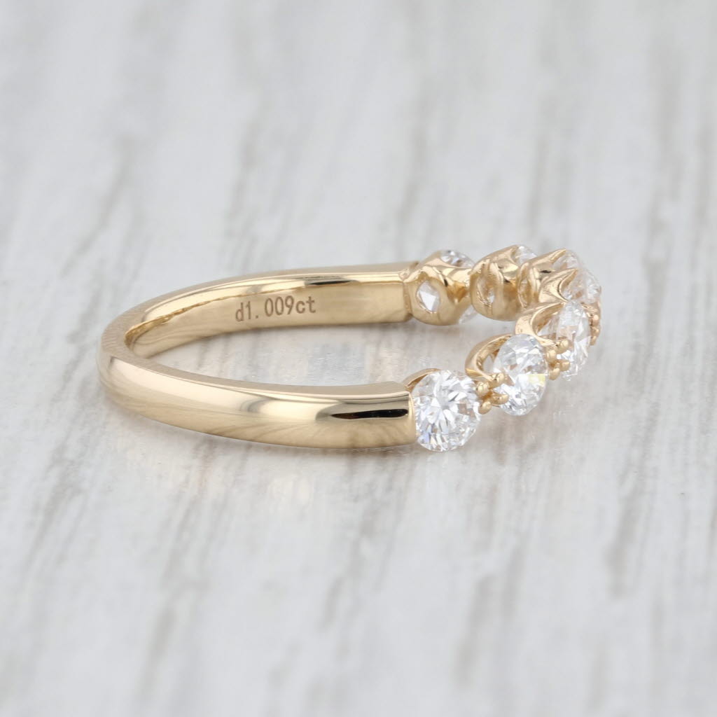 New 1.01ctw Lab Grown Diamond Wedding Band 14k Gold Sz 6.25 Stackable Ring